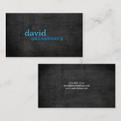 Zwart Hout Blauw Typografie Visitekaartje (Voorkant / Achterkant)