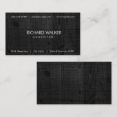Zwart hout Elegant Modern Professional White Visitekaartje (Voorkant / Achterkant)