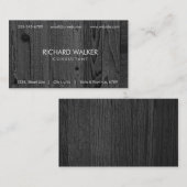 Zwart Hout Elegant Modern Professioneel Donker Visitekaartje (Voorkant / Achterkant)
