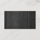 Zwart Hout Elegant Modern Professioneel Donker Visitekaartje (Achterkant)
