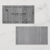 Zwart Hout Elegant Modern Professioneel Donker Visitekaartje (Voorkant / Achterkant)