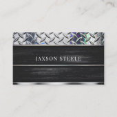 Zwart hout en diamant Bord Visitekaartje (Voorkant)