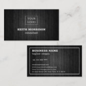 Zwart hout en Logo teken Visitekaartje (Voorkant / Achterkant)