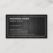 Zwart hout en Logo teken Visitekaartje (Achterkant)