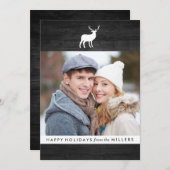 Zwart hout en wit hert | Vakantiefotokaart Feestdagenkaart (Voorkant / Achterkant)