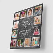 Zwart Hout Familienaam Quote Boerderij 12 Foto Vierkante Klok (Hoek)