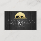 Zwart Hout Gouden Huis Design Schoonmaakservice Visitekaartje (Voorkant)