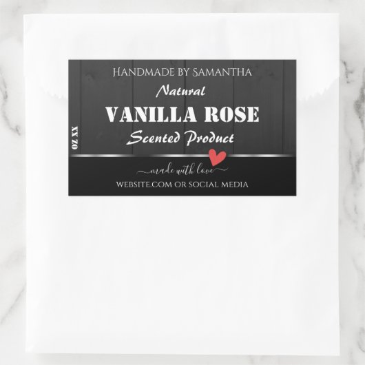 Zwart Hout Graan Product Verpakking Etiketten Hart (Tas)