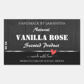 Zwart Hout Graan Product Verpakking Etiketten Hart (Voorkant)