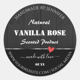 Zwart Hout Graan Product Verpakking Etiketten Hart