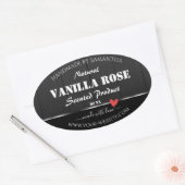 Zwart Hout Graan Product Verpakking Etiketten Hart (Envelop)