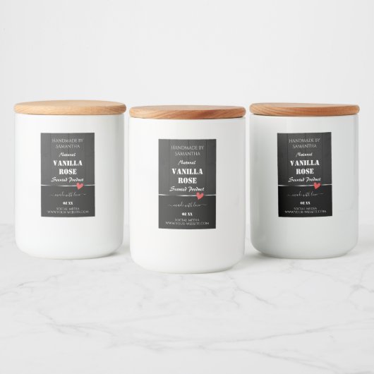 Zwart Hout Graan Product Verpakking Etiketten Hart (Flessen)