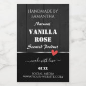 Zwart Hout Graan Product Verpakking Etiketten Hart (Enkel label)