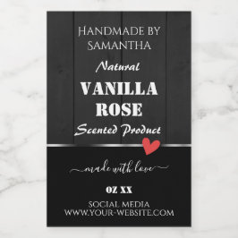 Zwart Hout Graan Product Verpakking Etiketten Hart