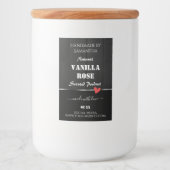 Zwart Hout Graan Product Verpakking Etiketten Hart (Voorkant)