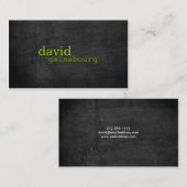 Zwart Hout Groen Typografie Visitekaartje (Voorkant / Achterkant)
