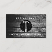 Zwart Hout Hamer Huis Bouw Bouw Visitekaartje (Voorkant)