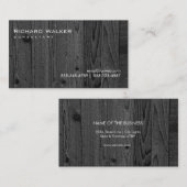 Zwart Hout Klassiek Professioneel Retro Cool Visitekaartje (Voorkant / Achterkant)