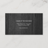 Zwart Hout Klassiek Professioneel Retro Cool Visitekaartje (Achterkant)