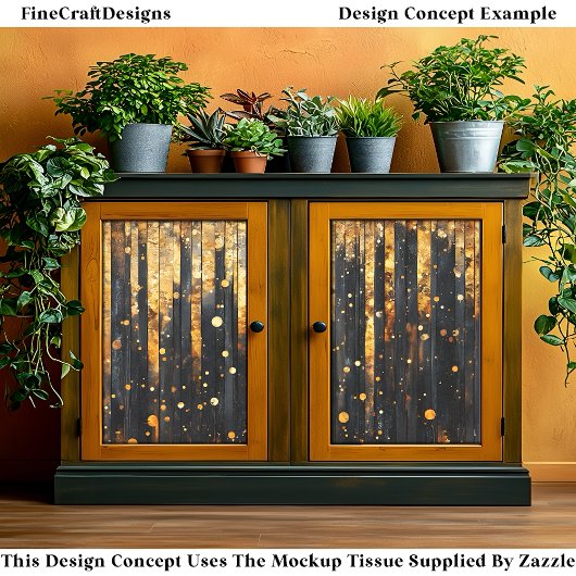 Zwart hout met bladeffect J3 Decoupage Tissuepapier