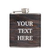 Zwart hout personaliseren heupfles (Voorkant)