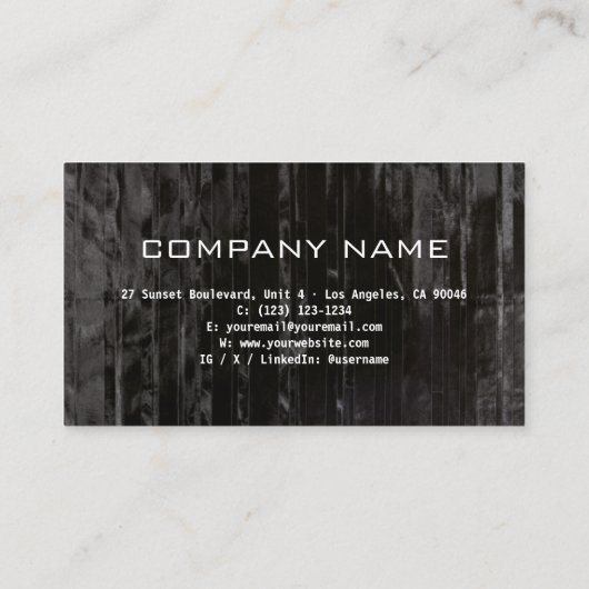 Zwart Hout Professioneel Ontwerp Moderne QR Code Visitekaartje (Achterkant)