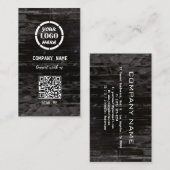 Zwart Hout Professioneel Ontwerp Moderne QR Code Visitekaartje (Voorkant / Achterkant)