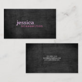 Zwart Hout Roze Typografie Visitekaartje (Voorkant / Achterkant)