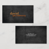 Zwart Hout Sinaasappel Typografie Visitekaartje (Voorkant / Achterkant)