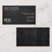Zwart Hout Textuur Elegante Professionele Advocaat Visitekaartje (Voorkant / Achterkant)