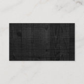 Zwart Hout Textuur Elegante Professionele Advocaat Visitekaartje (Achterkant)