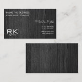 Zwart Hout Textuur Elegante Professionele Advocaat Visitekaartje (Voorkant / Achterkant)