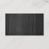 Zwart Hout Textuur Elegante Professionele Advocaat Visitekaartje (Achterkant)