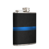 Zwart hout uiterlijk dunne blauwe lijn heupfles (Rechts)