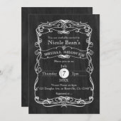 Zwart Hout Wit BRIDAL DOUCHE Uitnodiging (Voorkant / Achterkant)