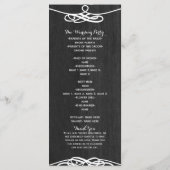 Zwart Hout & Wit Vintage Trouwprogramma Programmakaart (Achterkant)