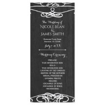 Zwart Hout & Wit Vintage Trouwprogramma