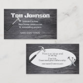 Zwart houten bouw achtergrond visitekaartje (Voorkant / Achterkant)