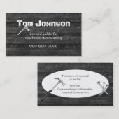 Zwart houten bouw achtergrond visitekaartje (Voorkant / Achterkant)