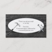 Zwart houten bouw achtergrond visitekaartje (Achterkant)