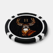 Zwart Houten Houten Houten Herten Rustiek Land Mon Poker Chips (Enkel)