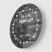 Zwart houten huwelijk in nood grote klok (Hoek)