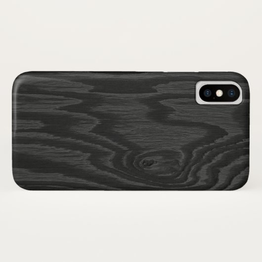 Zwart Houten Ontwerp iPhone Case (Achterkant (horizontaal))
