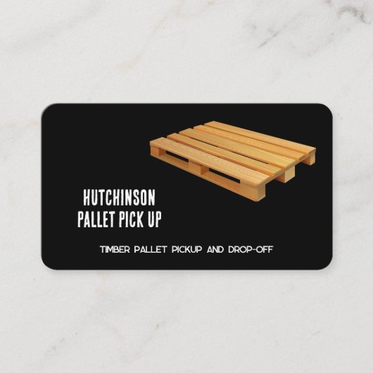 Zwart houten pallet visitekaartje (Voorkant)