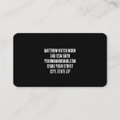 Zwart houten pallet visitekaartje (Achterkant)