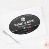 Zwart Houtkorrel Product Verpakkingslabels Logo Ovale Sticker (Envelop)