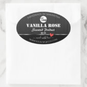 Zwart Houtkorrel Product Verpakkingslabels Logo Ovale Sticker (Tas)