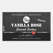 Zwart Houtkorrel Product Verpakkingslabels Logo Rechthoekige Sticker (Voorkant)