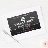 Zwart Houtkorrel Product Verpakkingslabels Logo Rechthoekige Sticker (Envelop)