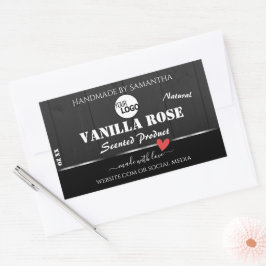 Zwart Houtkorrel Product Verpakkingslabels Logo Rechthoekige Sticker